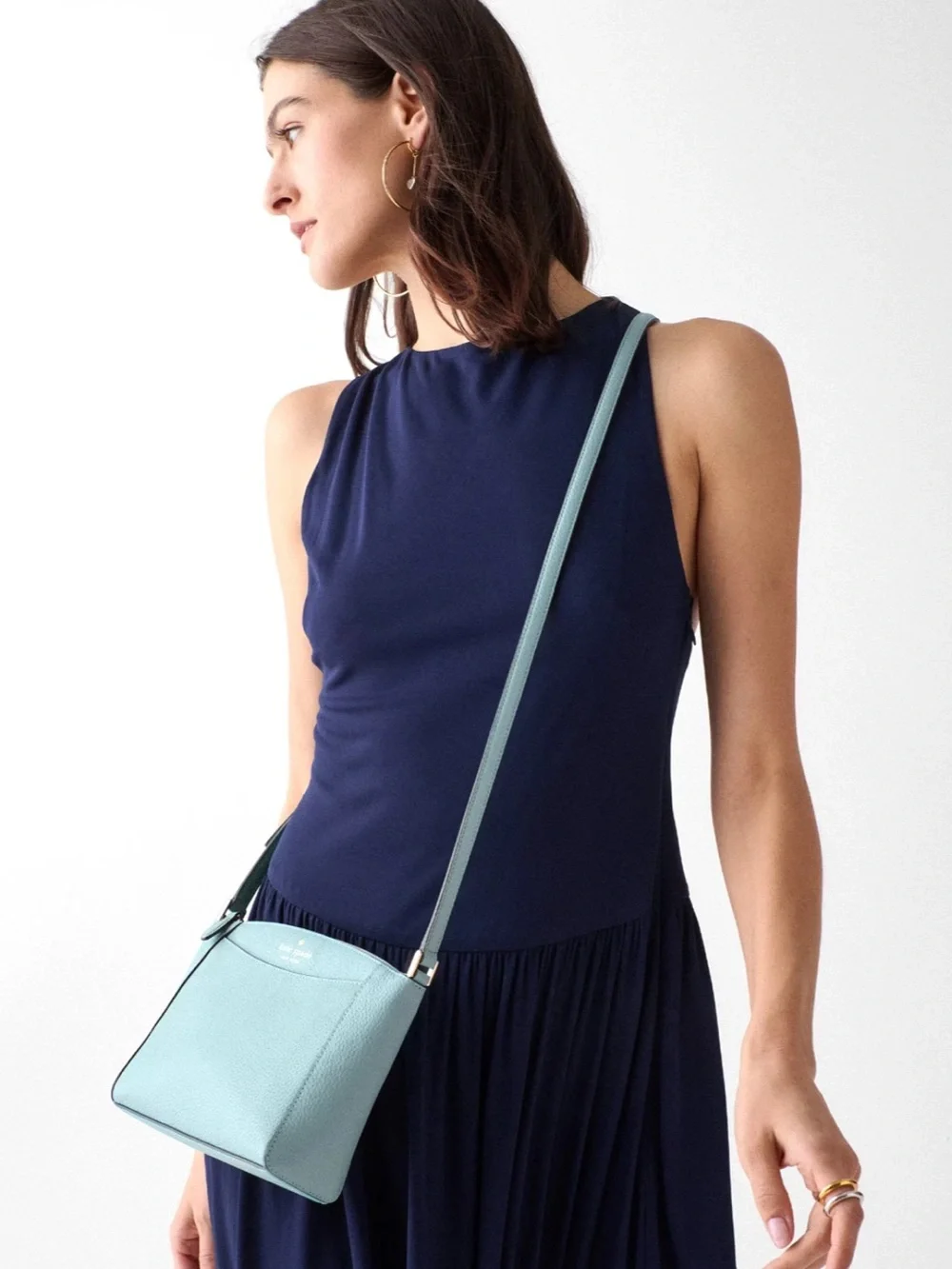 New Kate Spade Monica Pebbled Leather Crossbody Aventurine